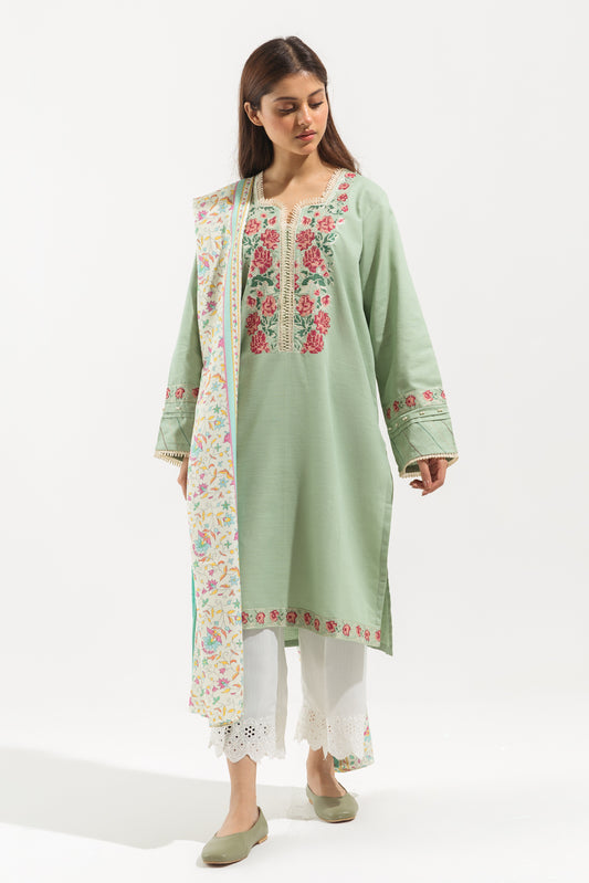 Embroidered Shirt With Shawl