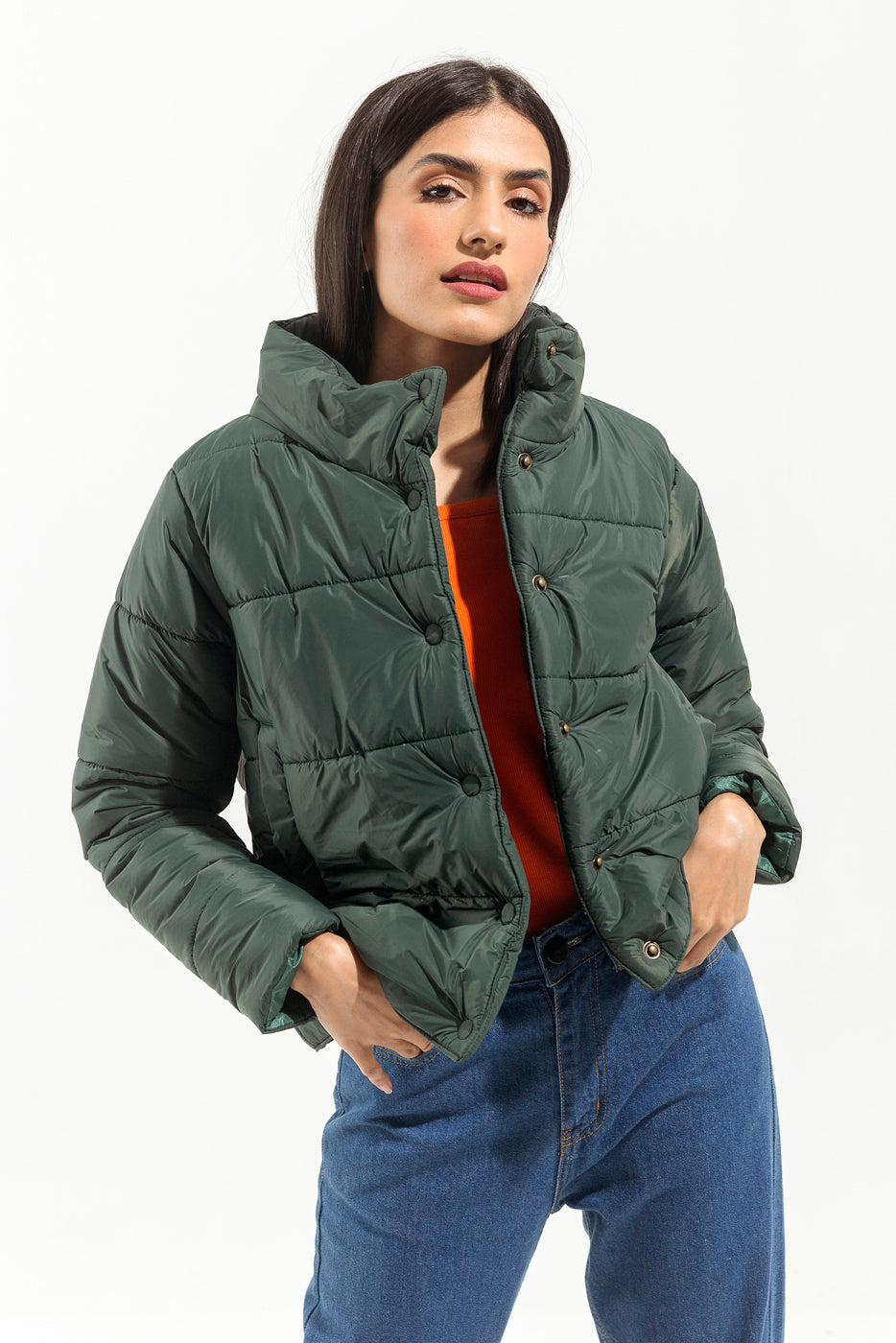 GREEN PADDED JACKET
