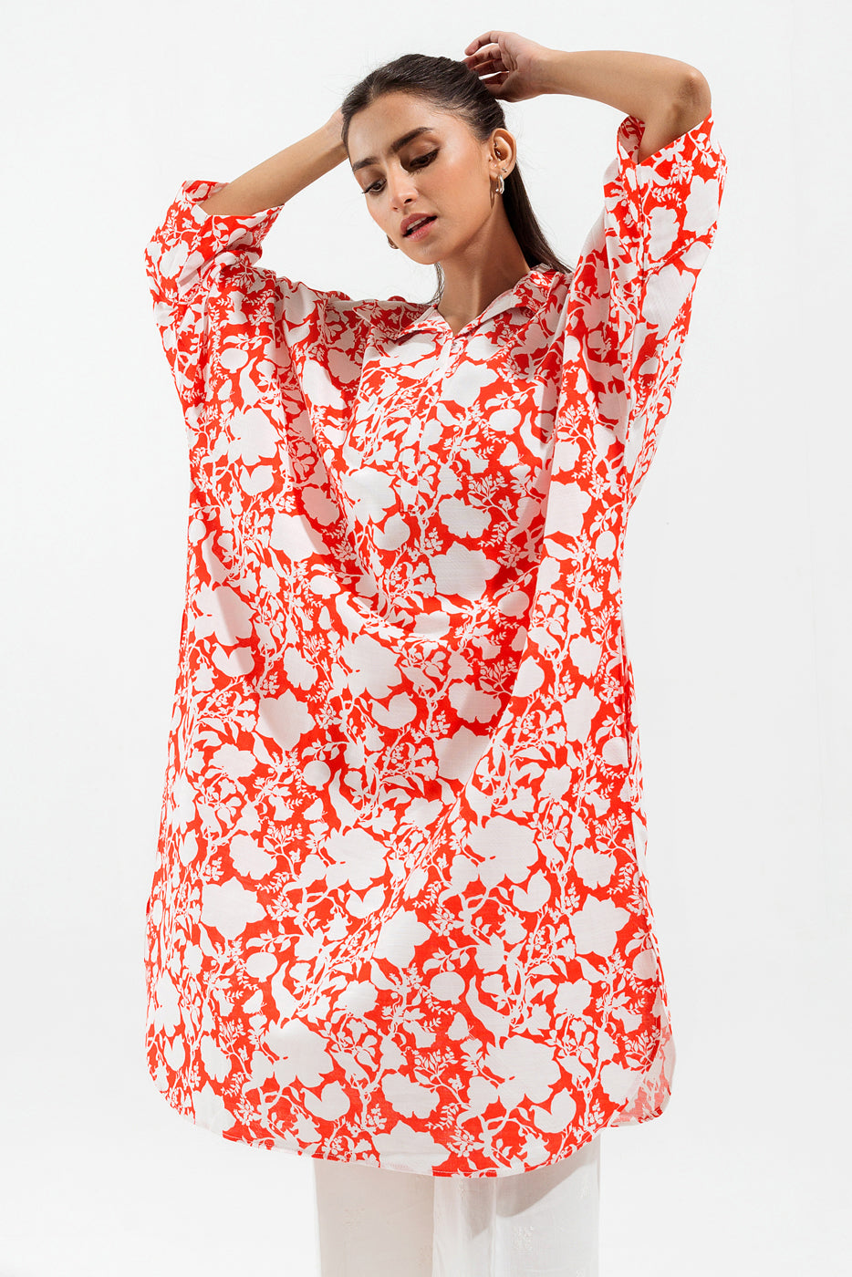 PRINTED JACQ KHADDAR SHIRT (PRET)