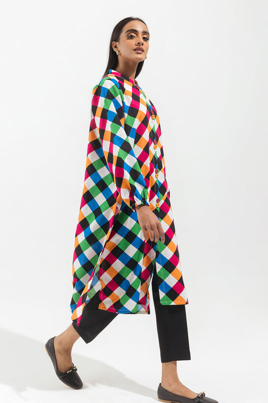 PRINTED JACQ KHADDAR SHIRT (PRET)