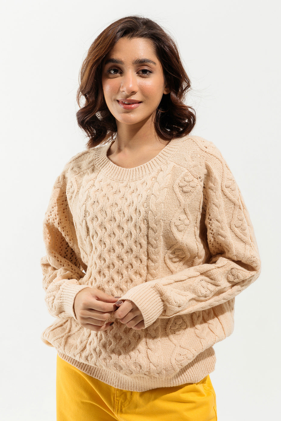 BEIGE PULLOVER SWEATER