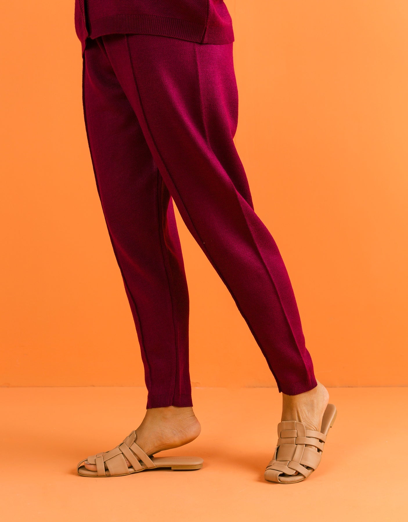 PURPLE SOLID COLOURED PANTS