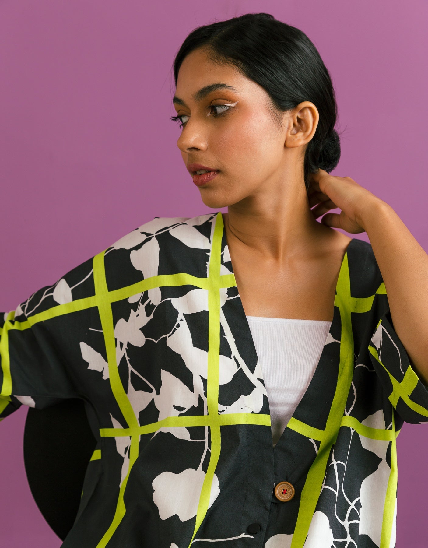 PRINTED LONG DRESS-SHIRT