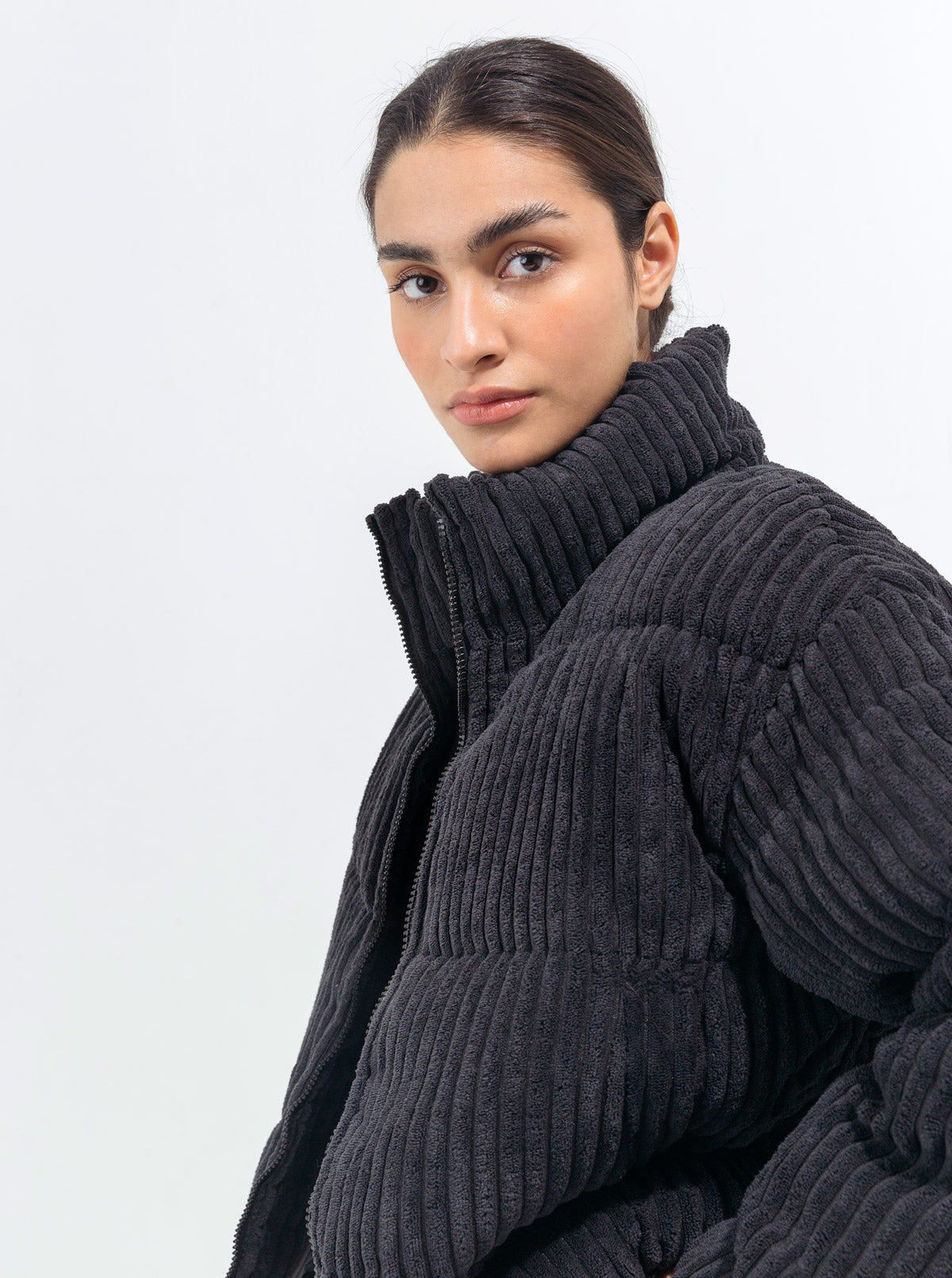 BLACK VELOUR CORDUROY JACKET