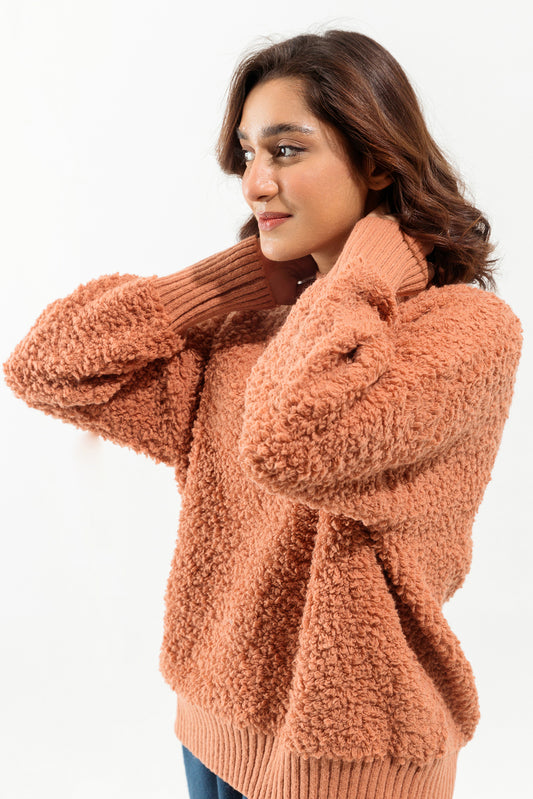 Coral Teddy Sweater