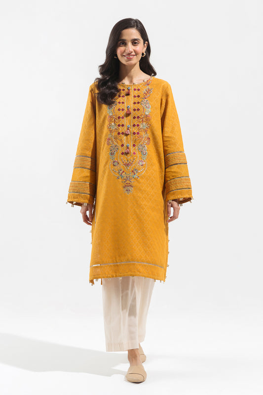 1 PIECE - EMBROIDERED JACQUARD SHIRT - DANDELION GRID