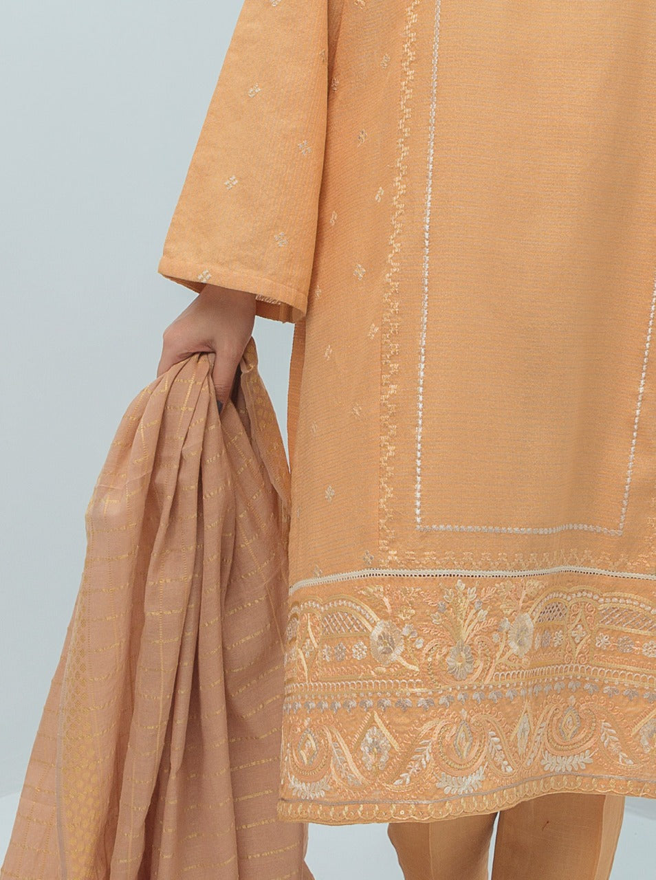 2 PIECE EMBROIDERED KARANDI SUIT (LUXURY PRET)