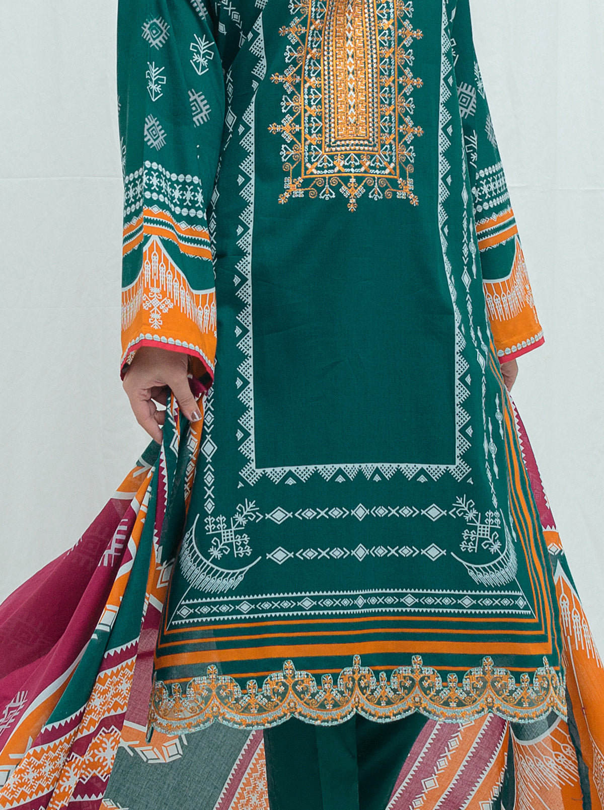 VINTAGE TEAL-EMBROIDERED-2P