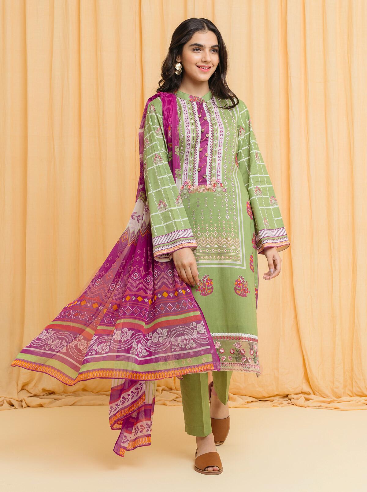 ETHNIC MOSS - EMBROIDERED PRINTED 2 PIECE