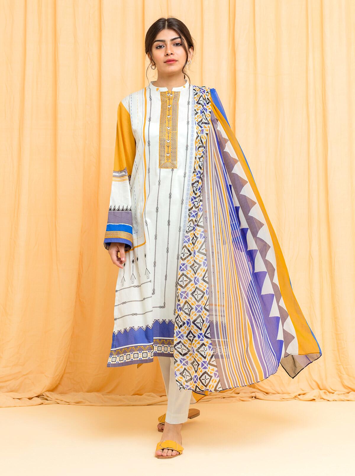 ENCHANTED CHANNEL - EMBROIDERED PRINTED 2 PIECE