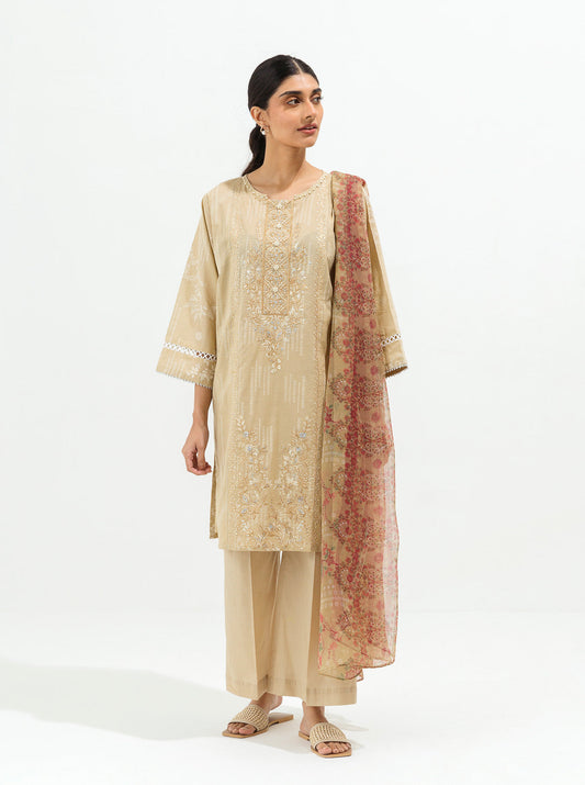 Ivory Beige-Embroidered-3P