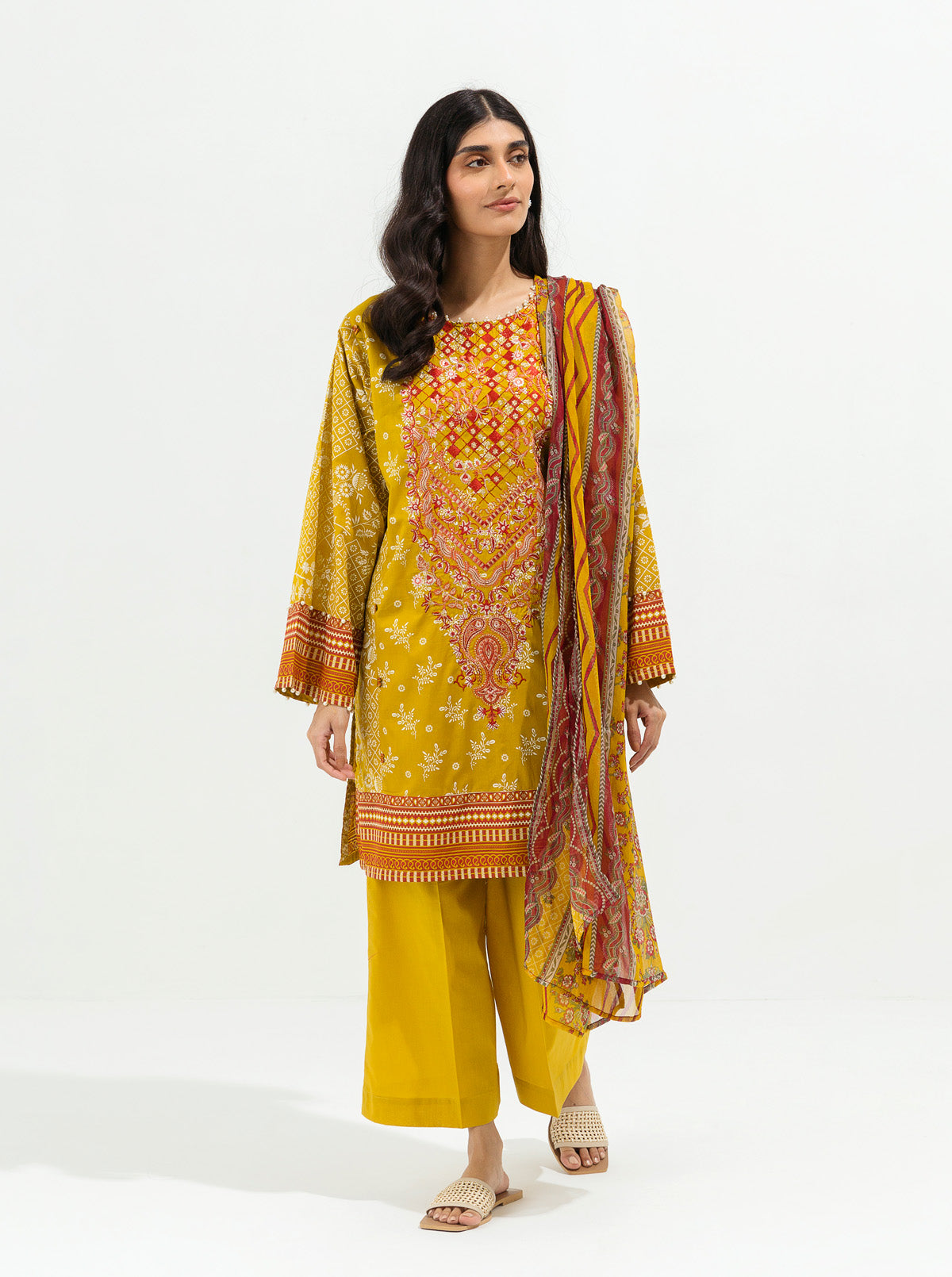 Ceylon Yellow-Embroidered-3P