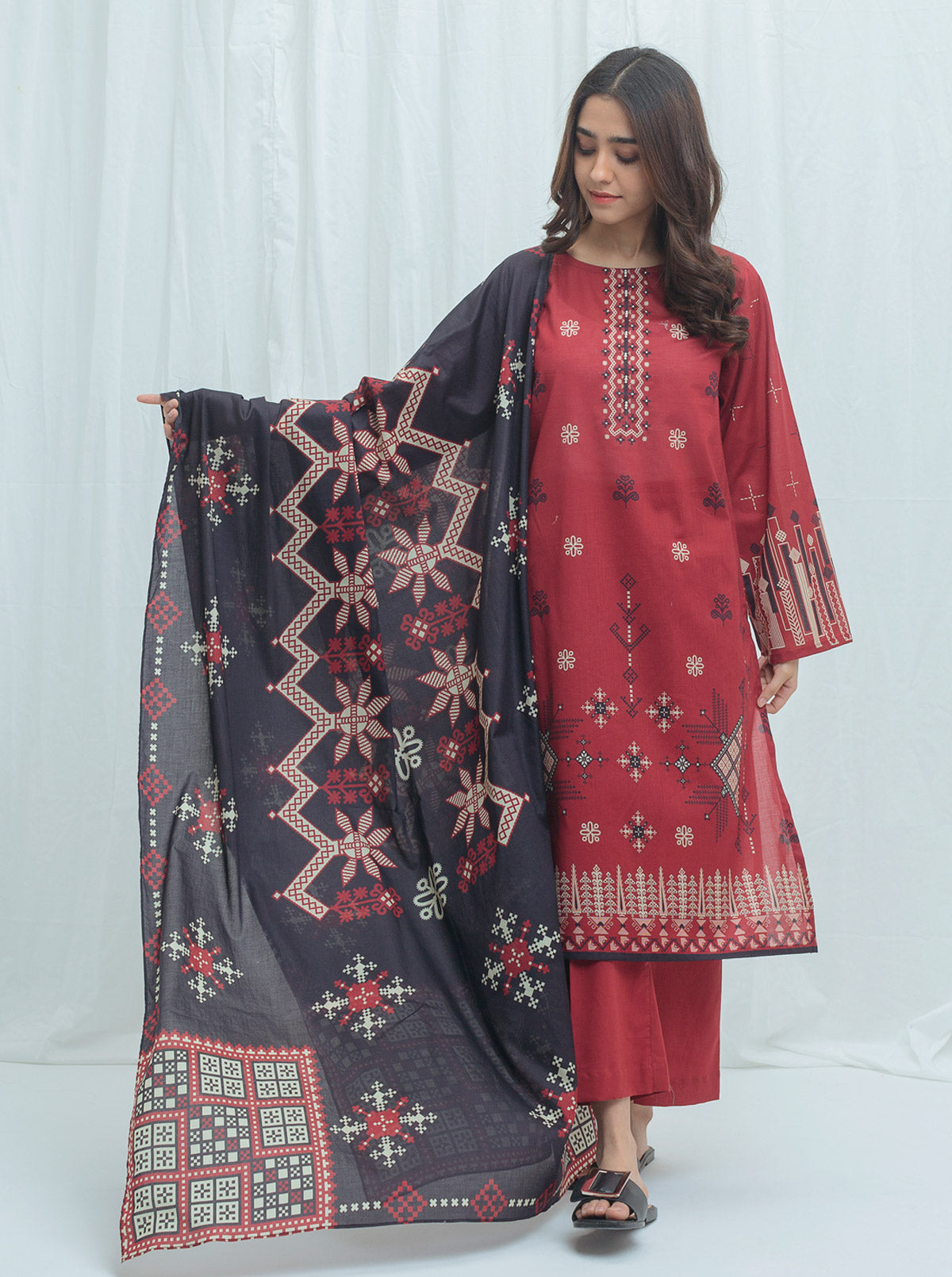 CRIMSON GLORY -PRINTED-2P (UNSTITCHED)