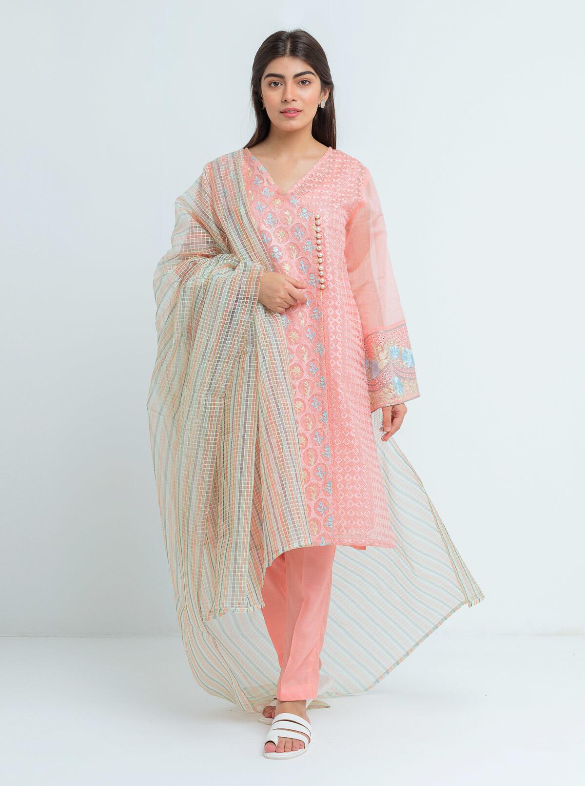 EMBROIDERED SHIRT WITH DUPATTA