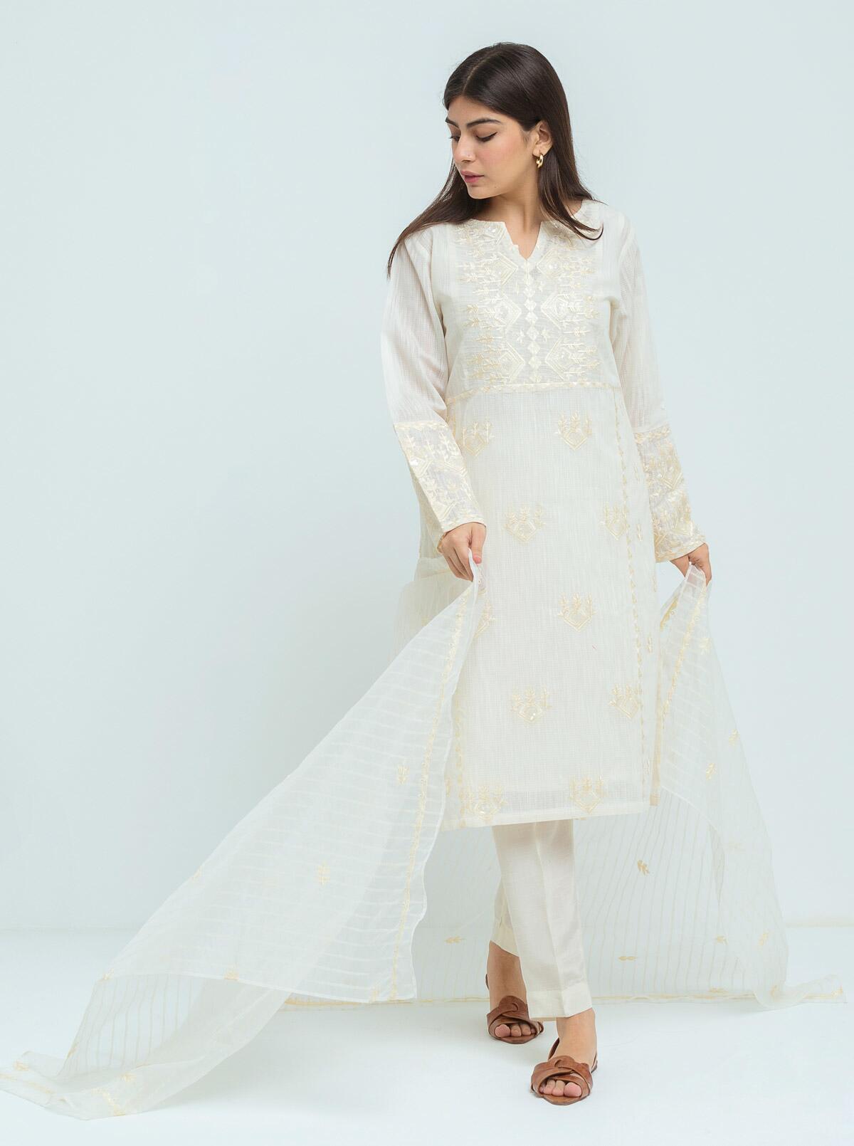 EMBROIDERED SHIRT WITH DUPATTA