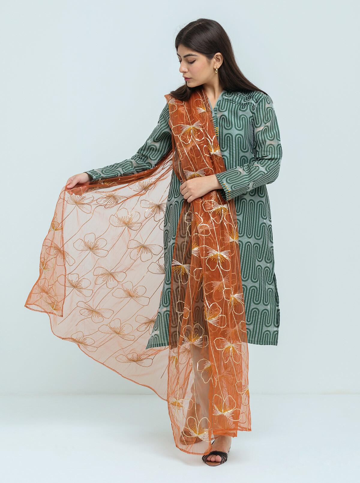 JACQUARD SHIRT WITH DUPATTA