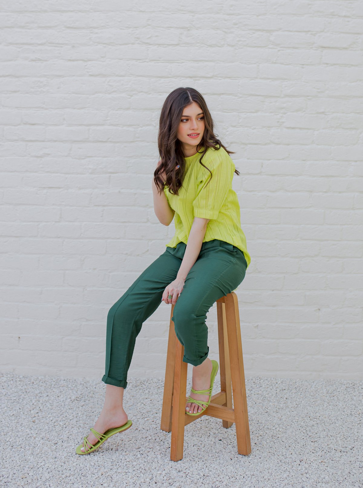 LIME TEXTURED TOP