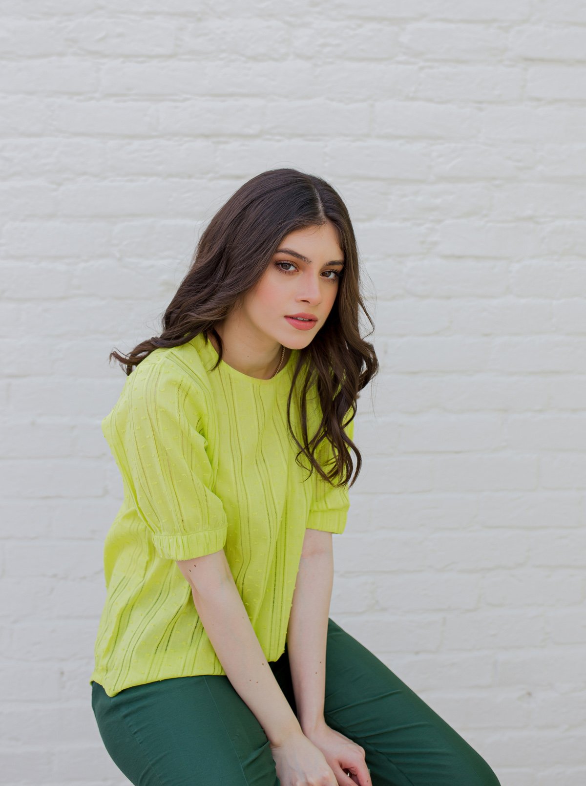 LIME TEXTURED TOP