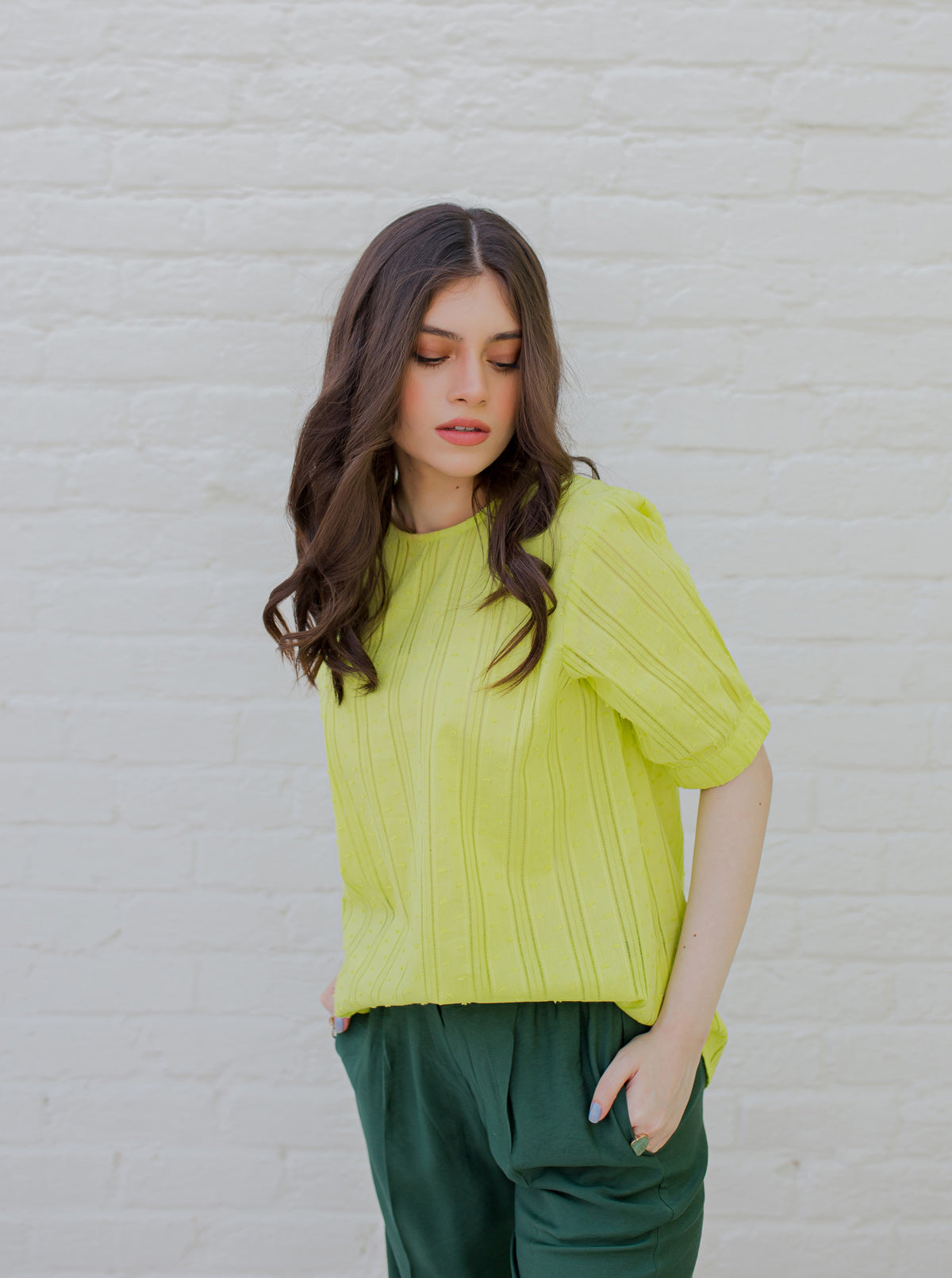 LIME TEXTURED TOP