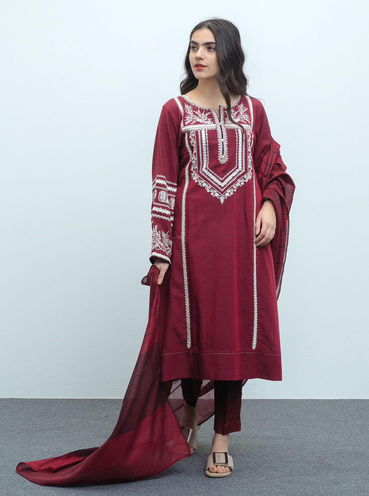 EMBROIDERED SHIRT WITH DUPATTA