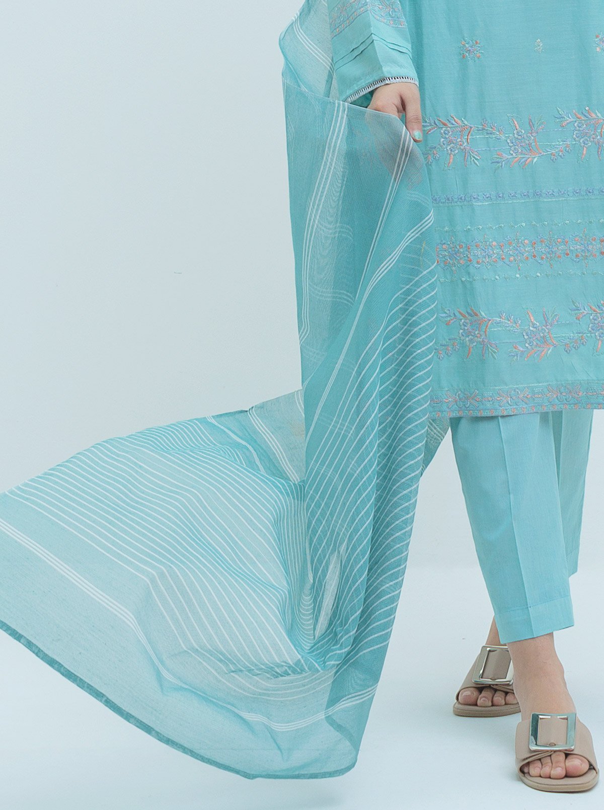 EMBROIDERED SHIRT WITH DUPATTA