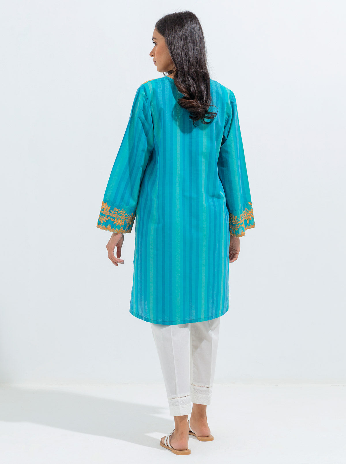 EMBROIDERED YARN DYED COTTON SHIRT (PRET)