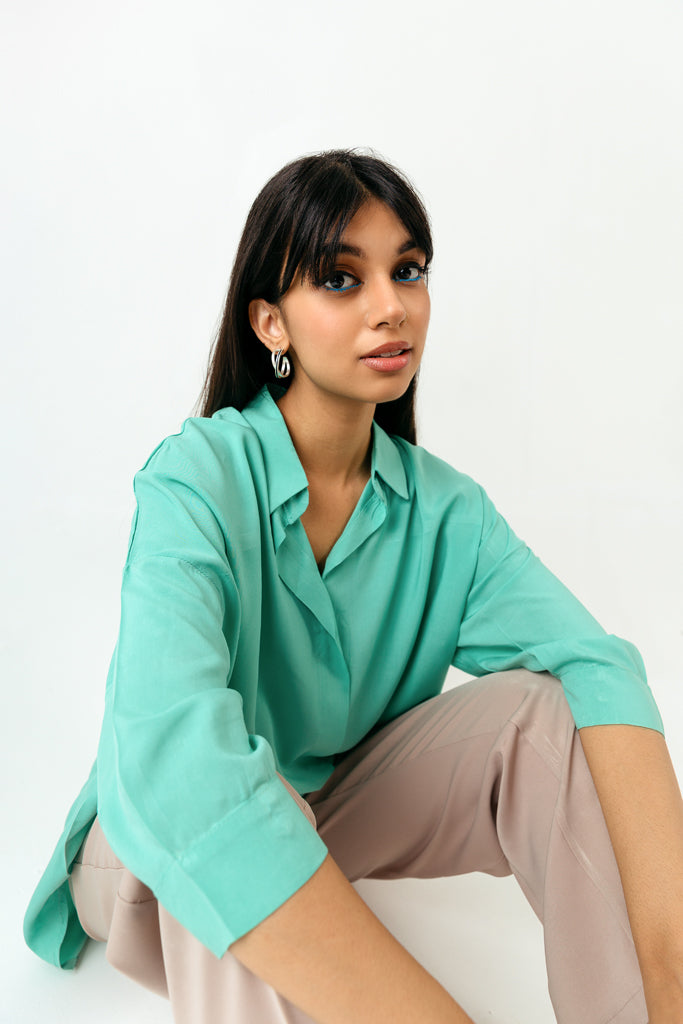 Turquoise Hi-Low Shirt