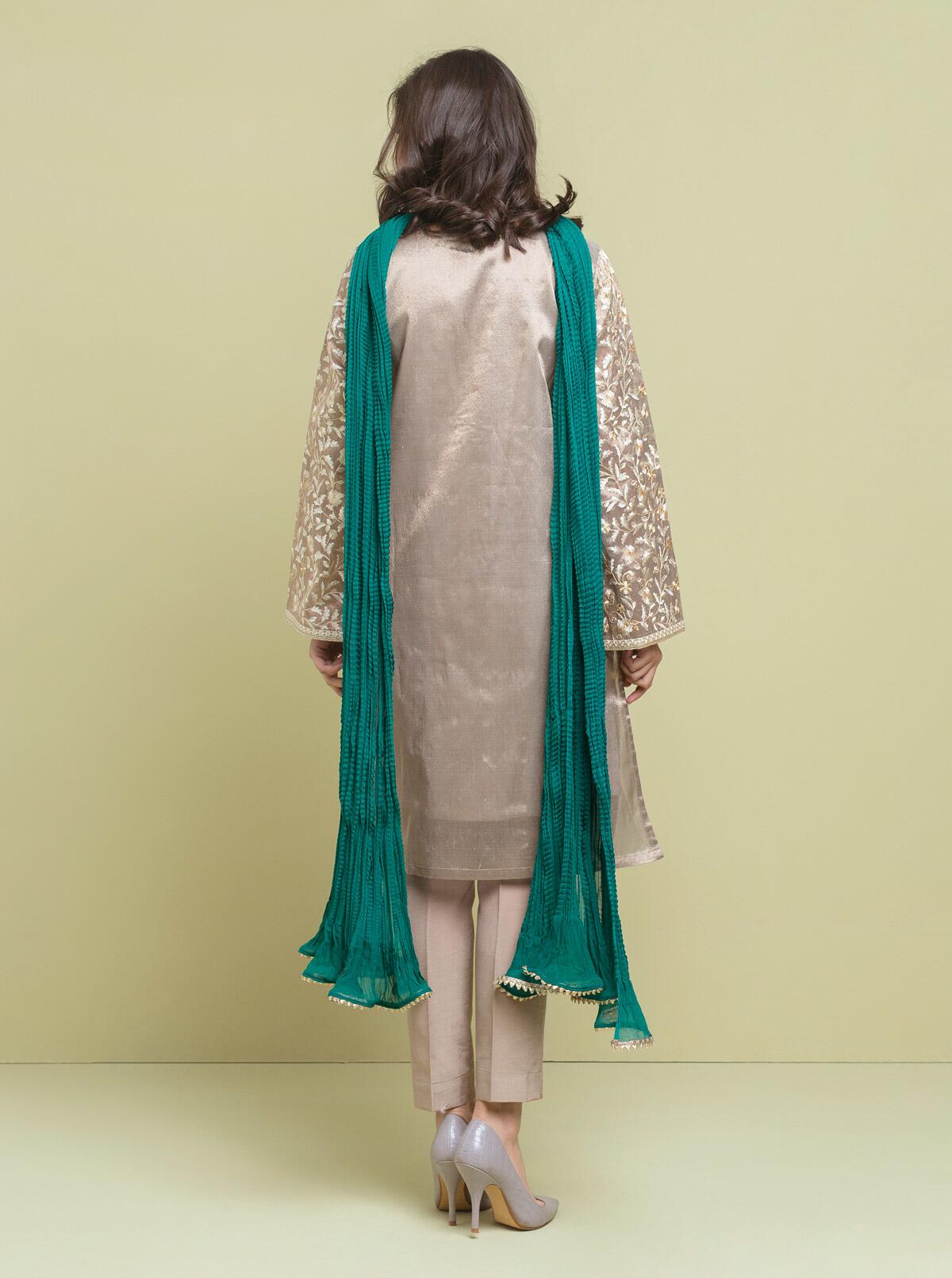 Embroidered Shirt With Dupatta