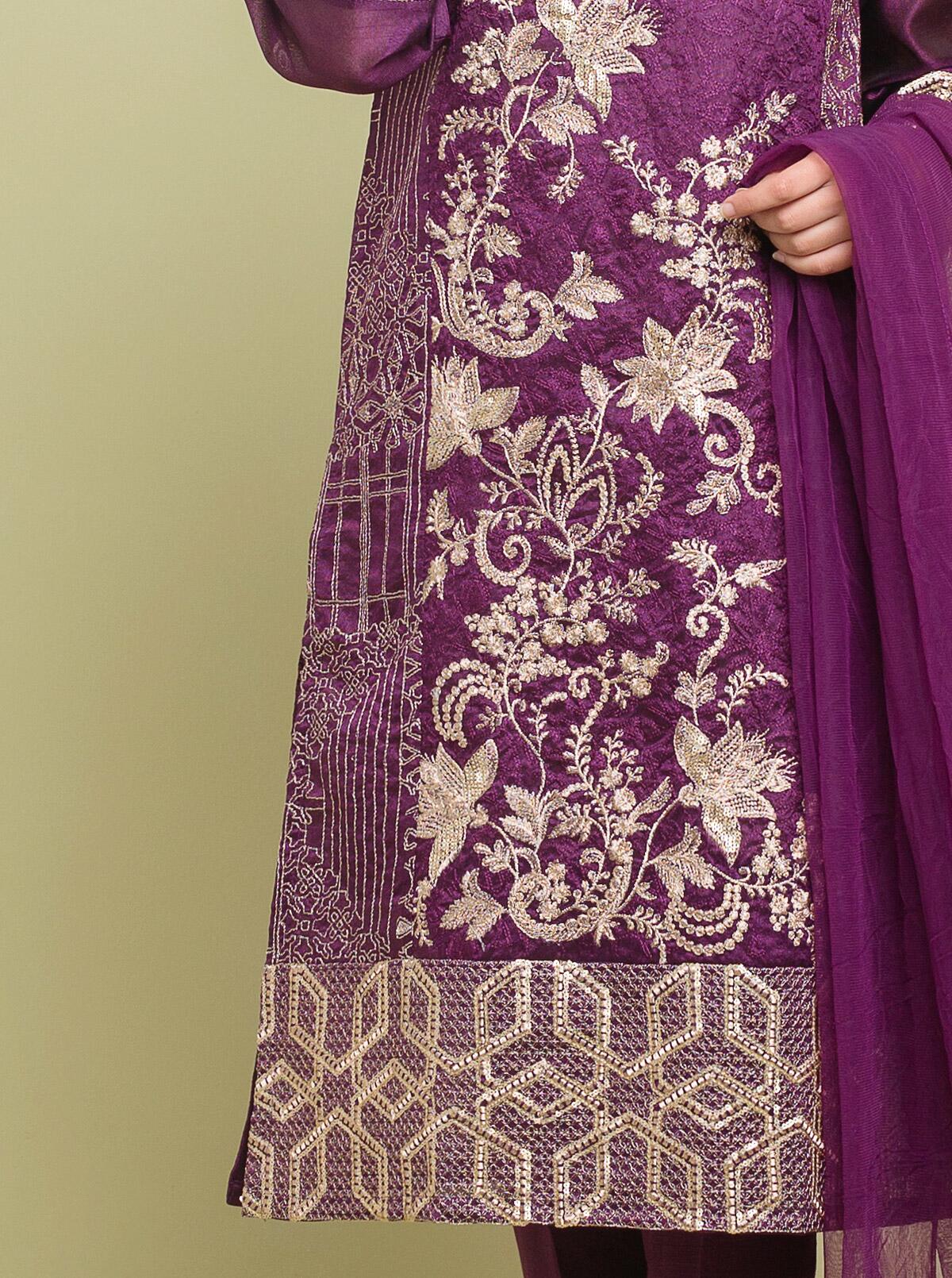 Embroidered Shirt With Dupatta