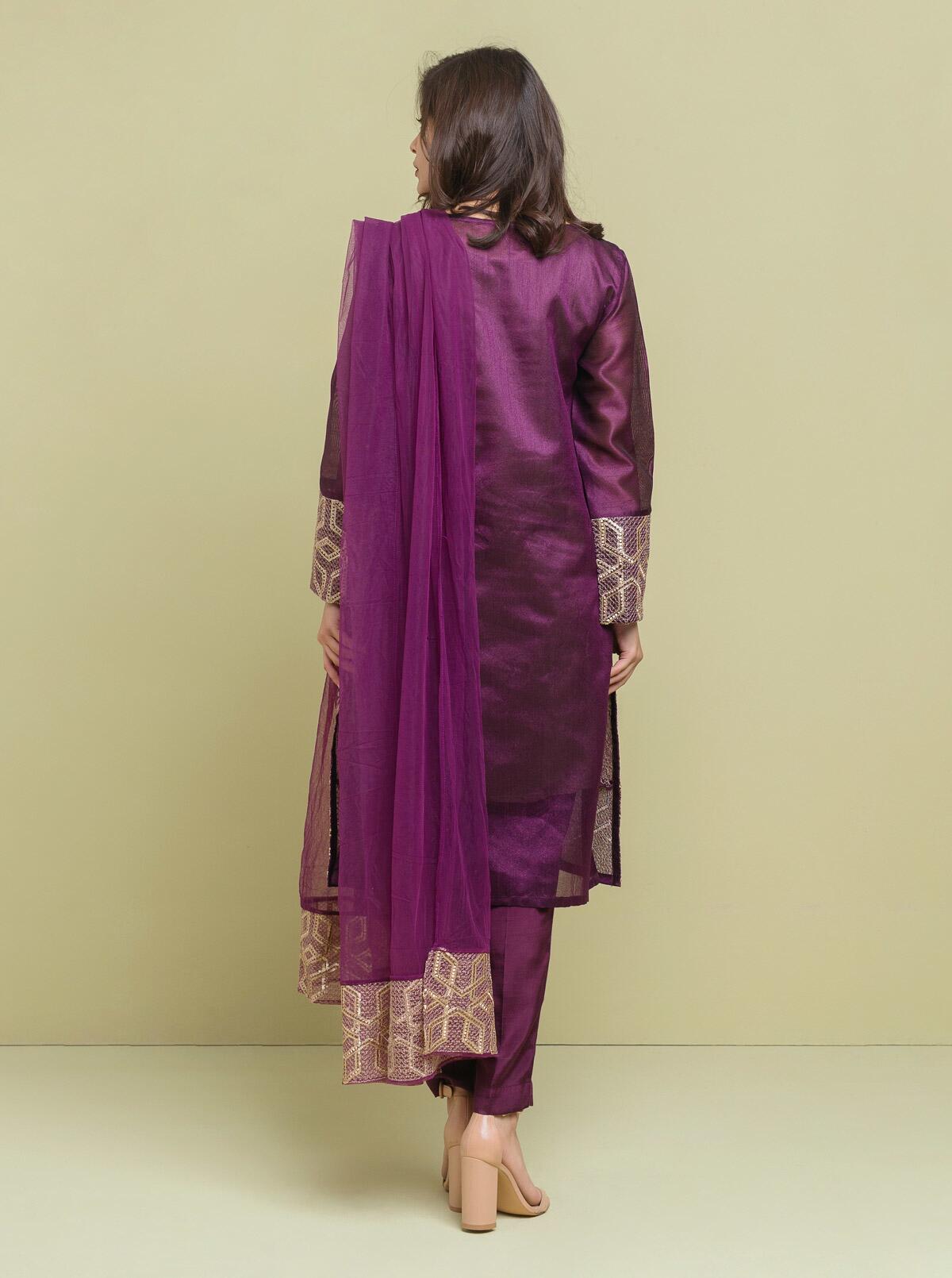 Embroidered Shirt With Dupatta