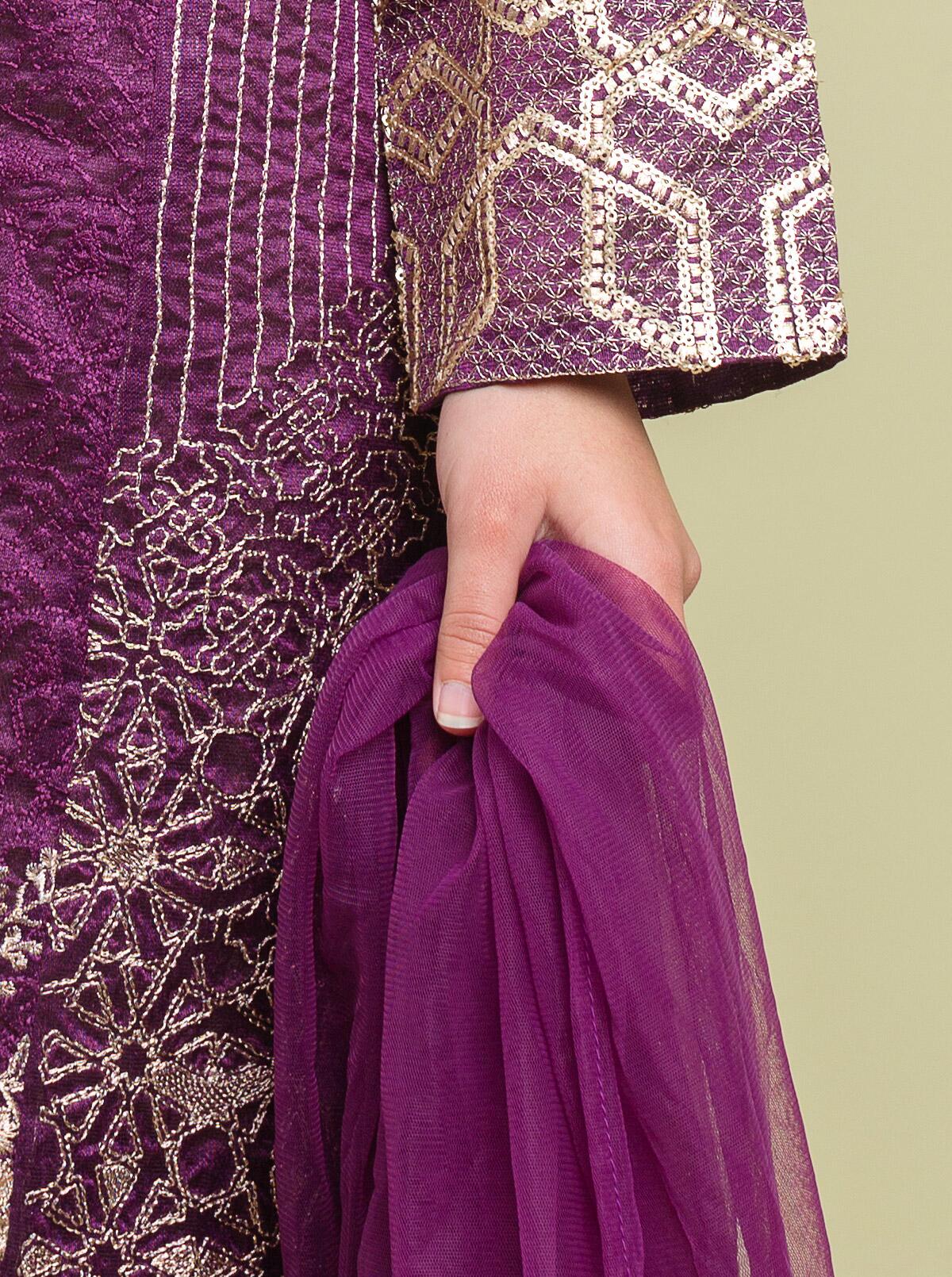 Embroidered Shirt With Dupatta