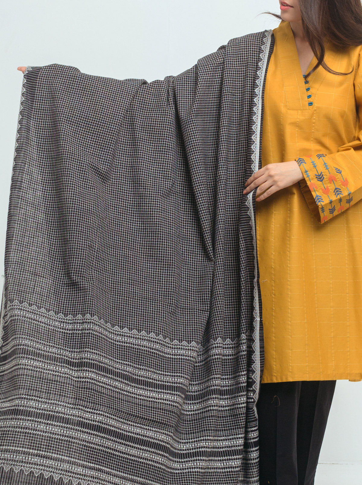 Embroidered Shirt With Dupatta