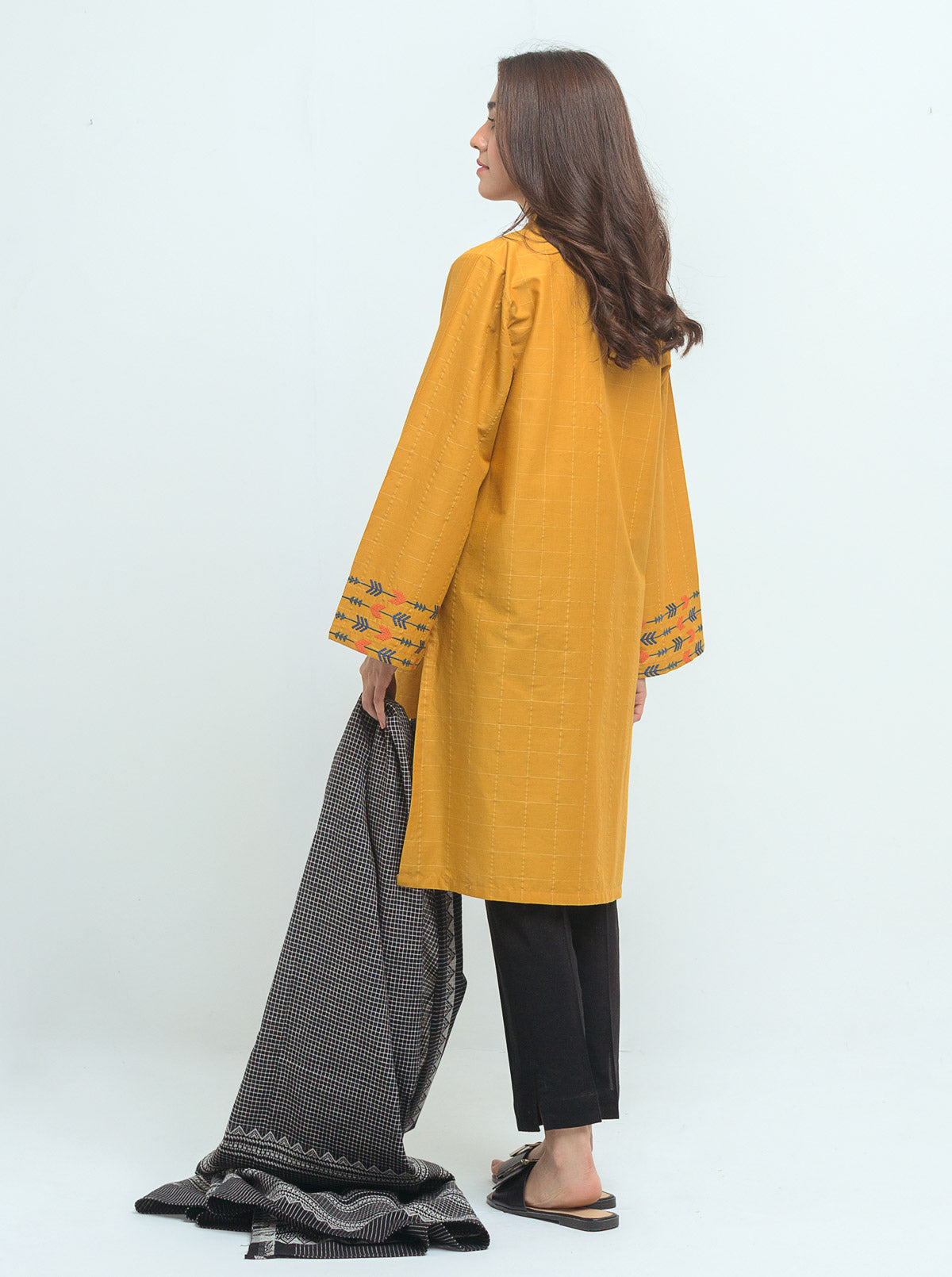 Embroidered Shirt With Dupatta