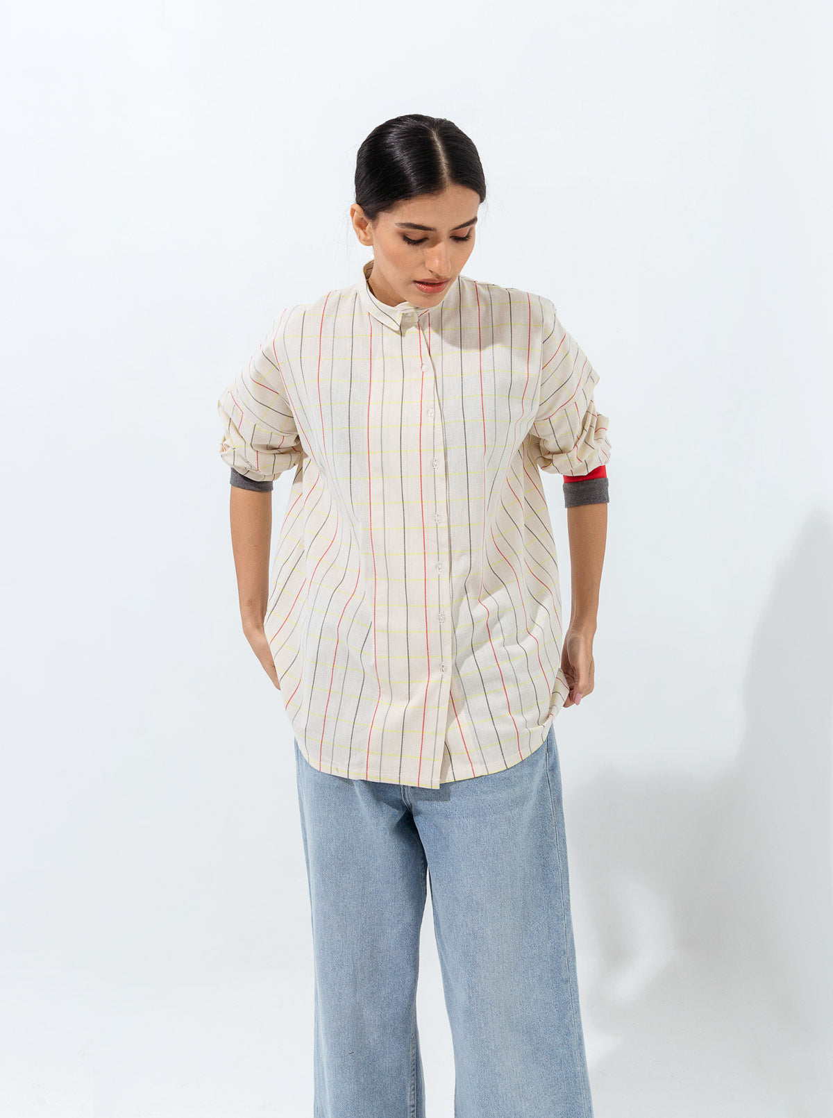 MULTI RIB ASYMMETRICAL PLACKET TOP