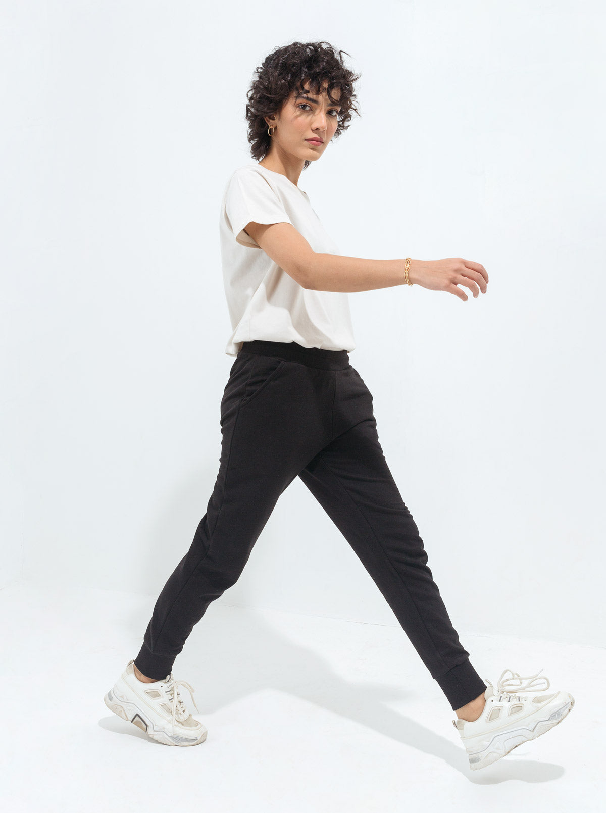 BLACK TERRY JOGGER PANTS