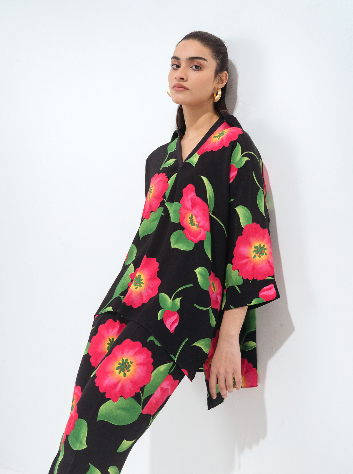 BLACK FLORAL CO-ORD SET