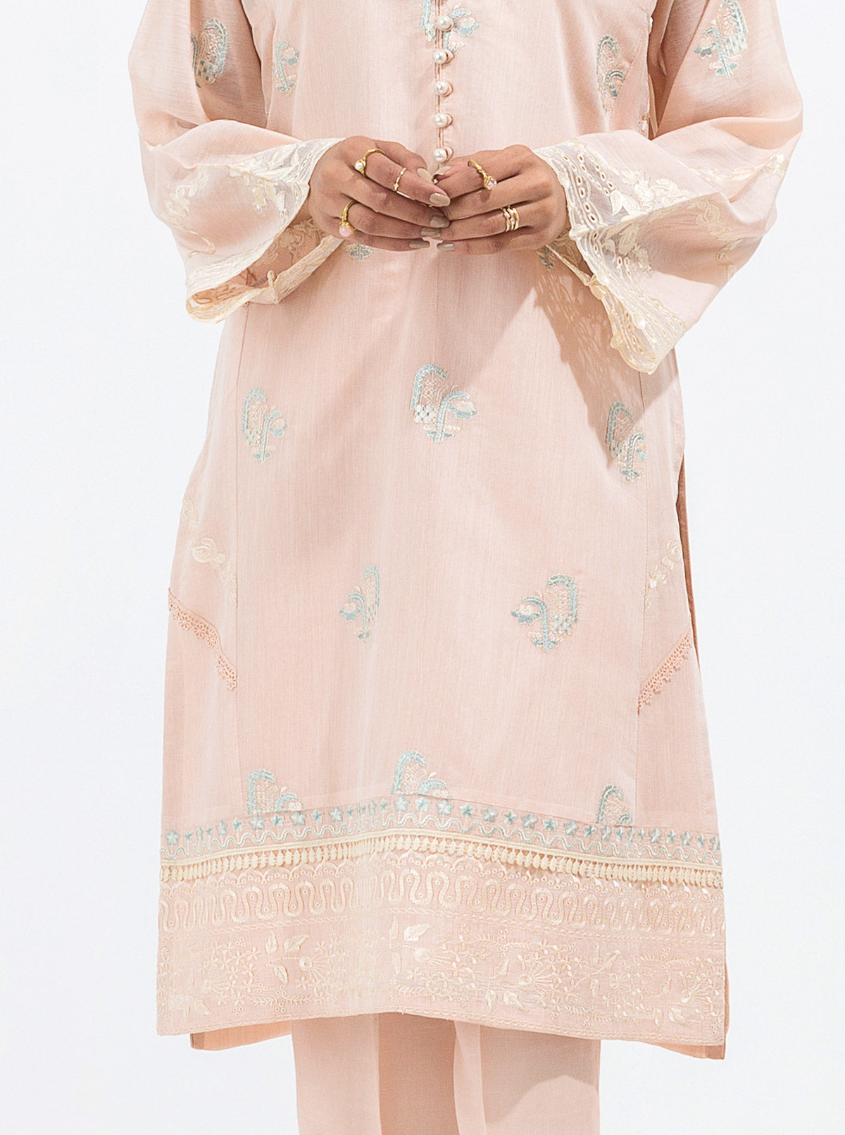 EMBROIDERED PAPER COTTON SHIRT (LUXURY PRET)