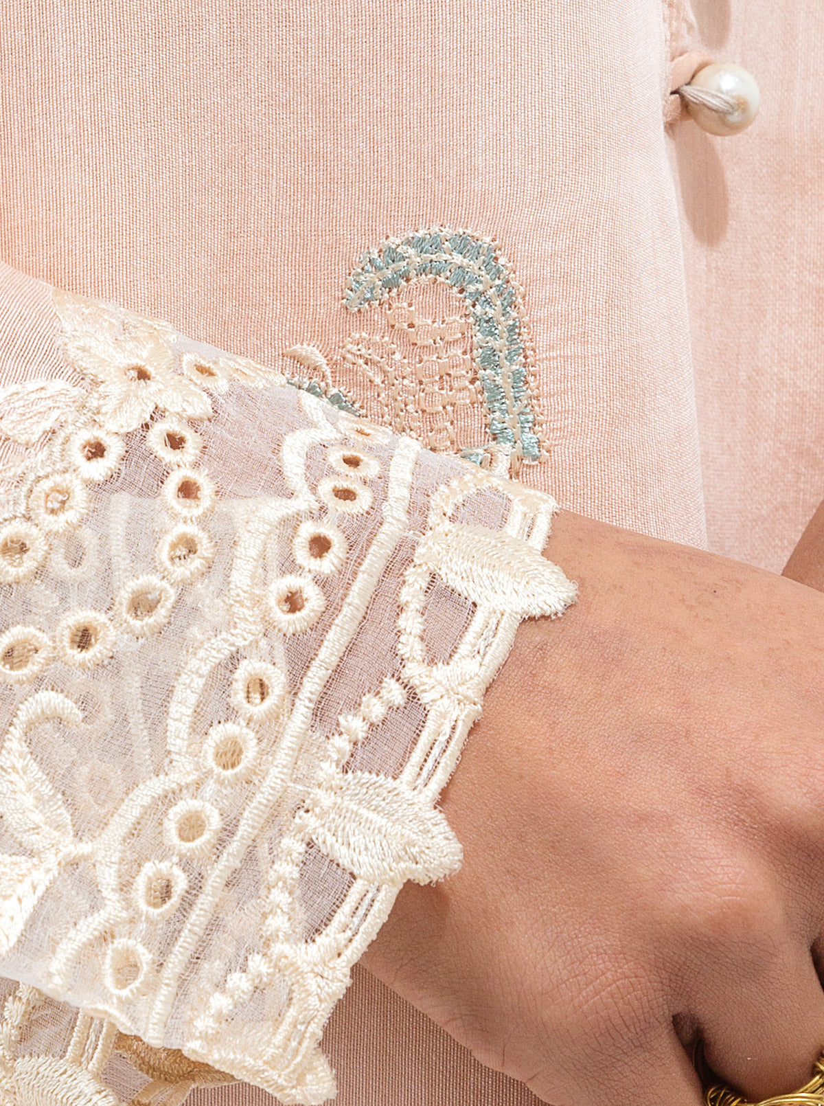 EMBROIDERED PAPER COTTON SHIRT (LUXURY PRET)