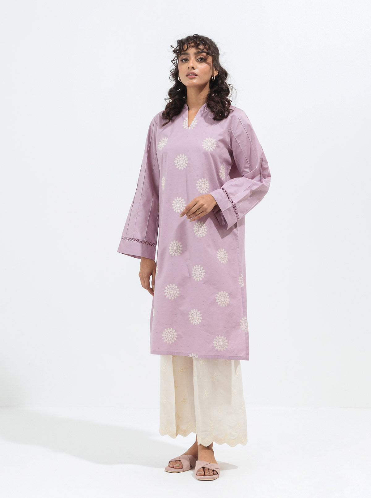 EMBROIDERED CAMBRIC SHIRT (PRET)