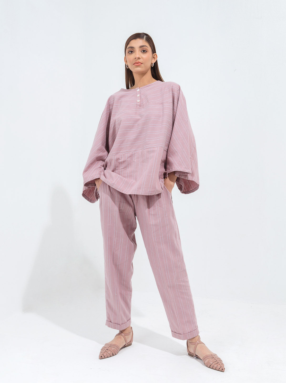 PINK KIMONO CO-ORD SET