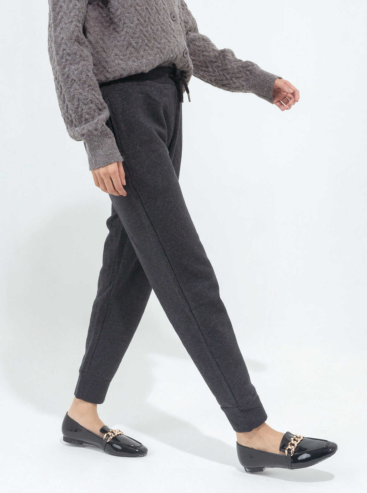 DARK GRAY MELANGE JOGGER PANTS