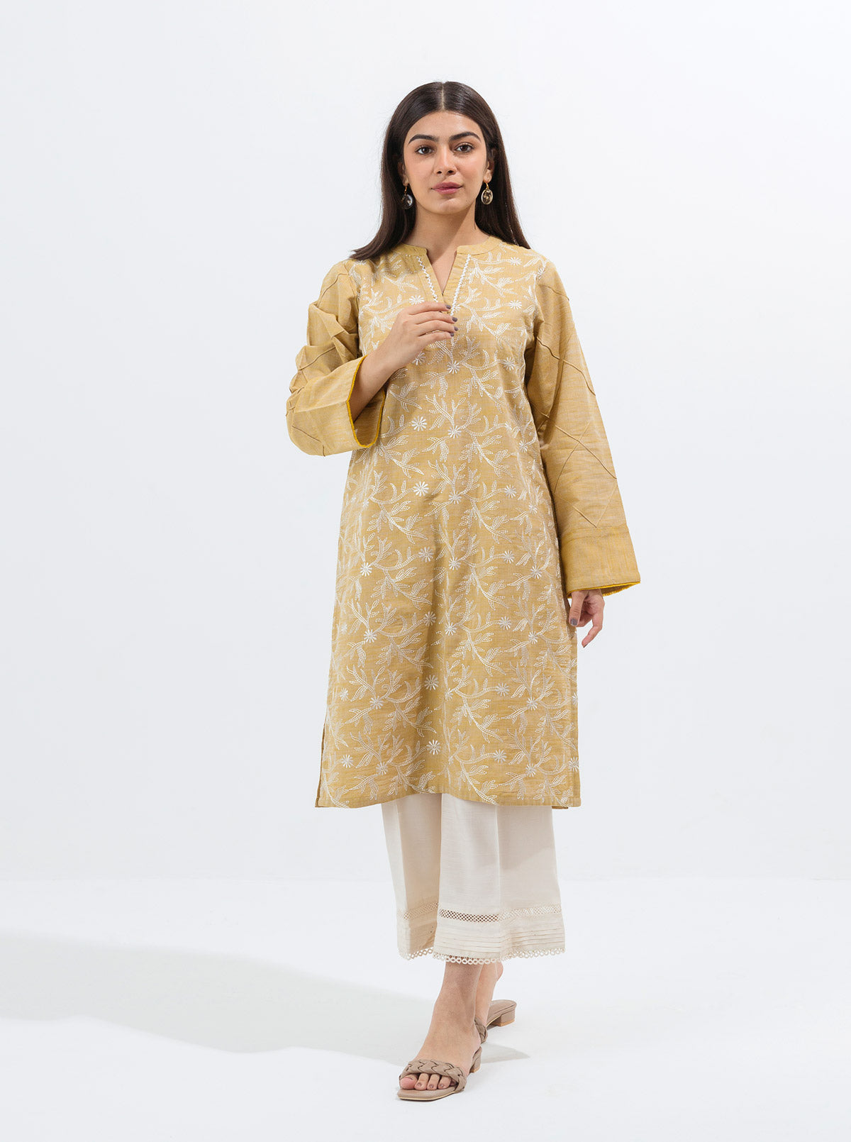 EMBROIDERED YARN DYED SHIRT (PRET)