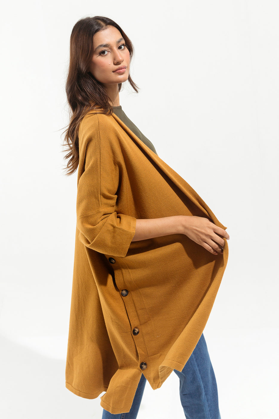 MUSTARD LONG CARDIGAN