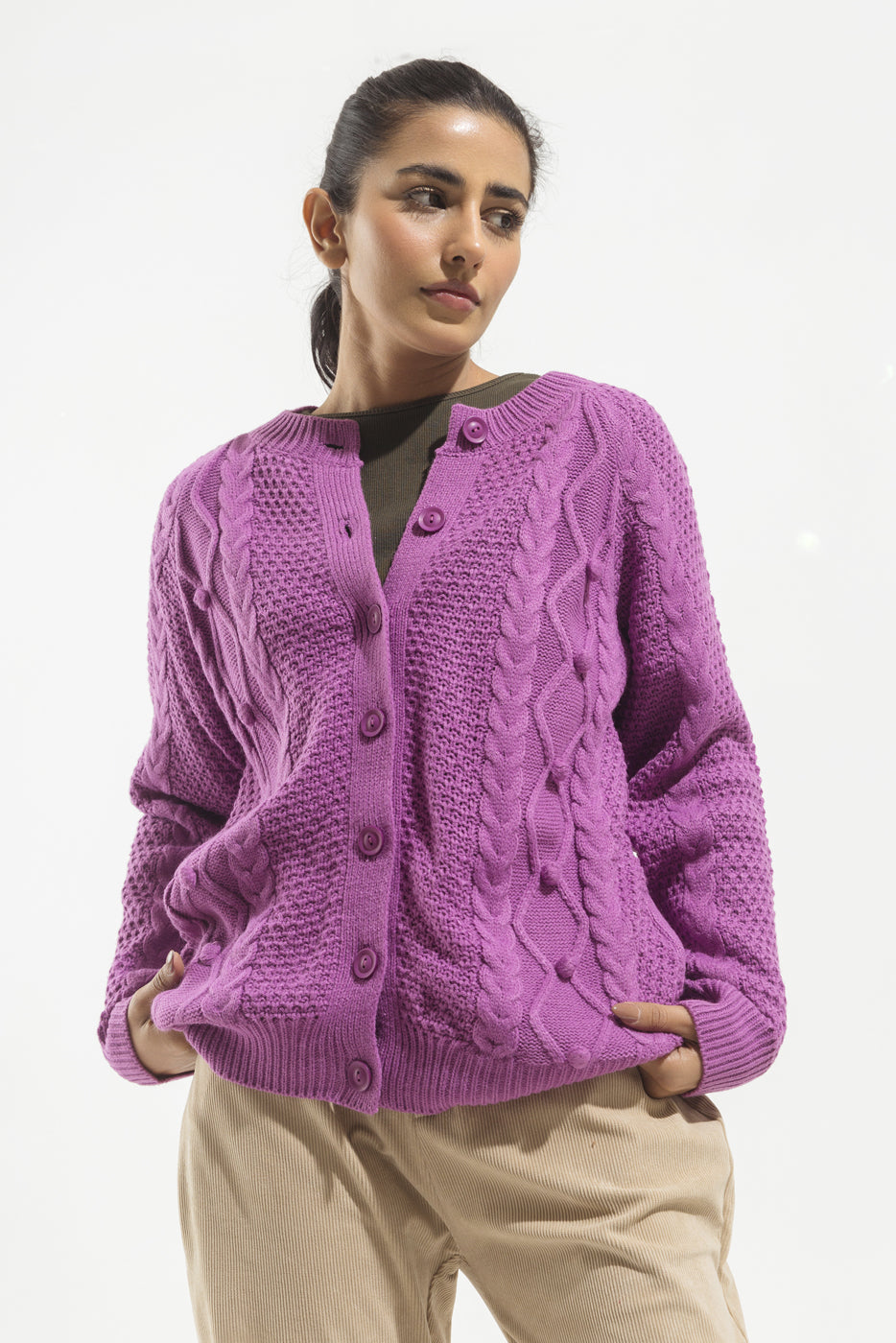 LILAC KNITTED CARDIGAN