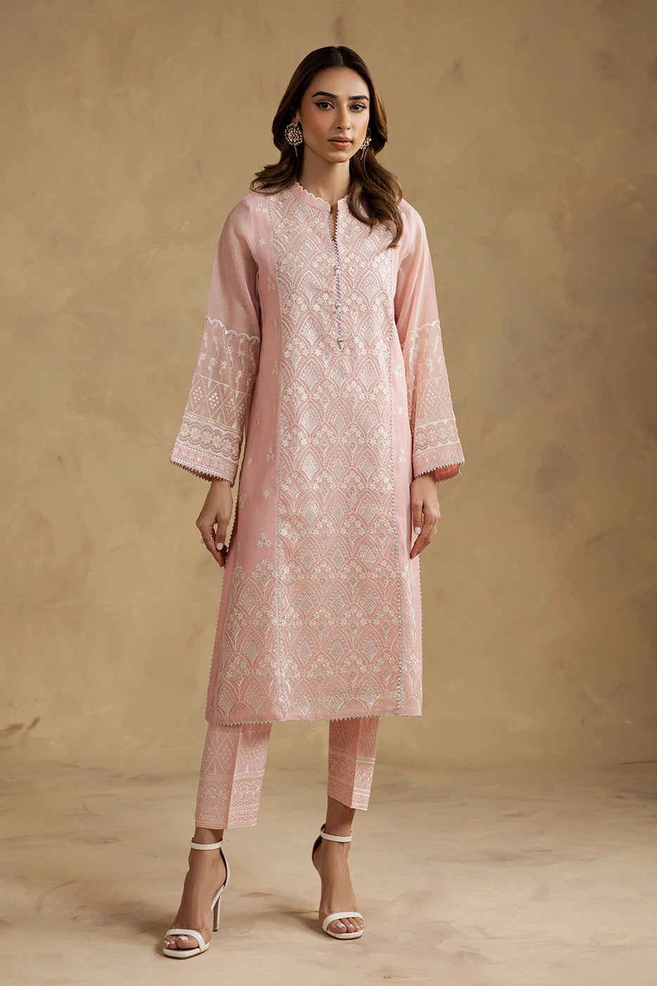 2 PIECE EMBROIDERED KHADDI NET SUIT (LUXURY-PRET)