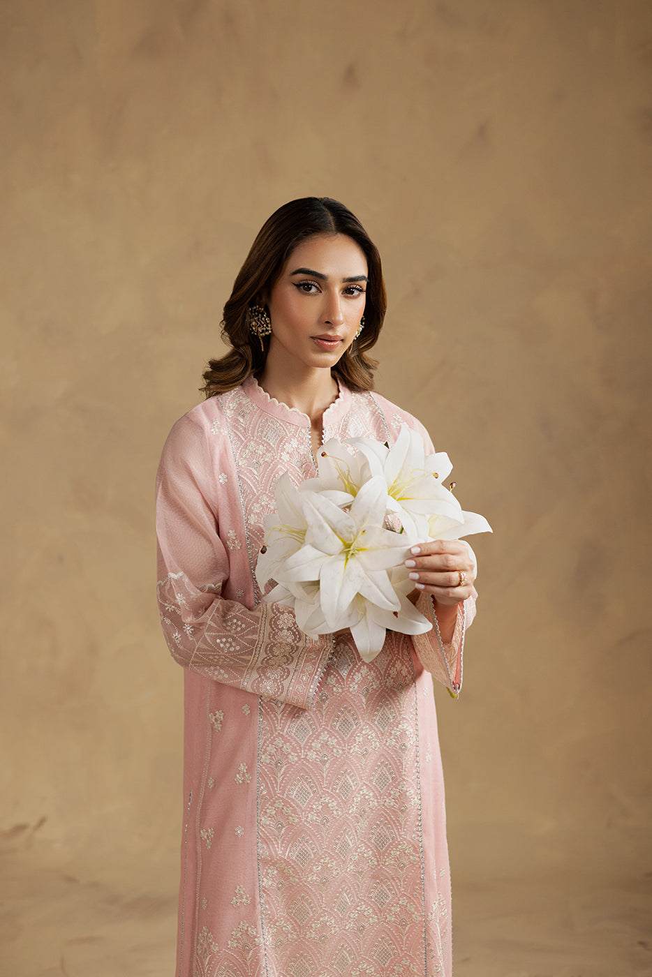 2 PIECE EMBROIDERED KHADDI NET SUIT (LUXURY-PRET)