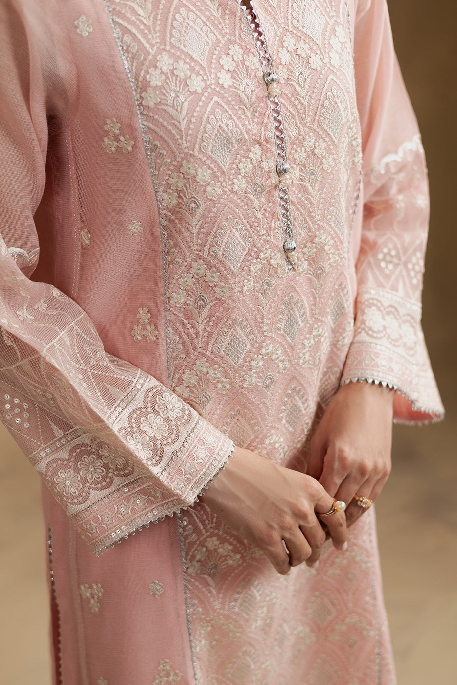 2 PIECE EMBROIDERED KHADDI NET SUIT (LUXURY-PRET)