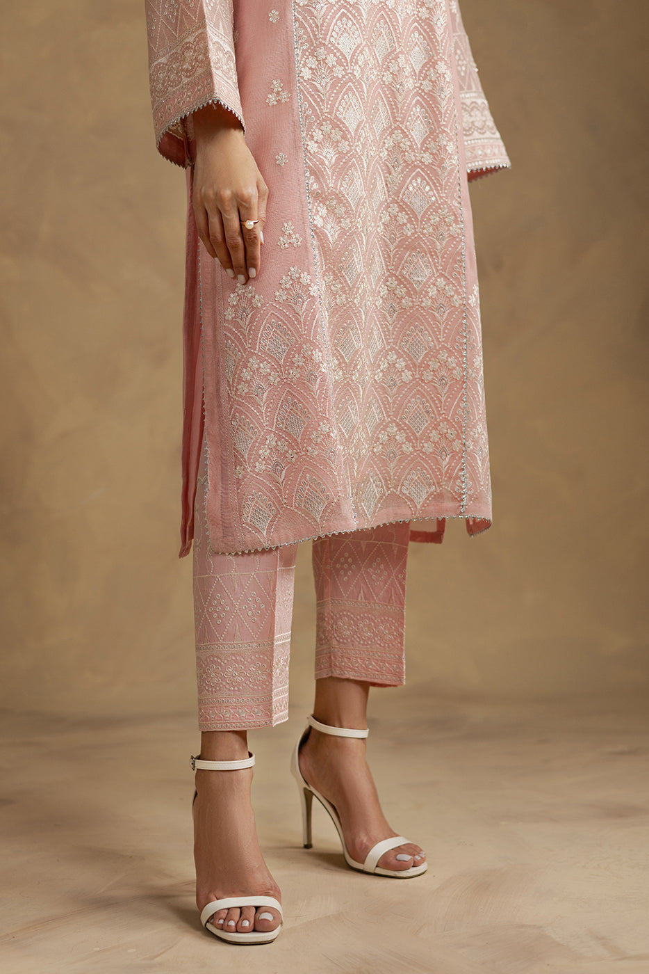 2 PIECE EMBROIDERED KHADDI NET SUIT (LUXURY-PRET)