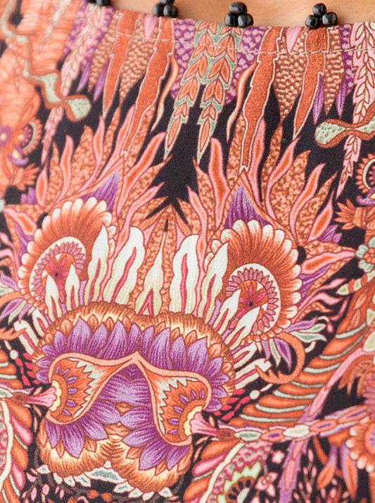 1 PIECE - PRINTED CAMBRIC SHIRT - BLACK BROCADE MORBAGH WN_23   