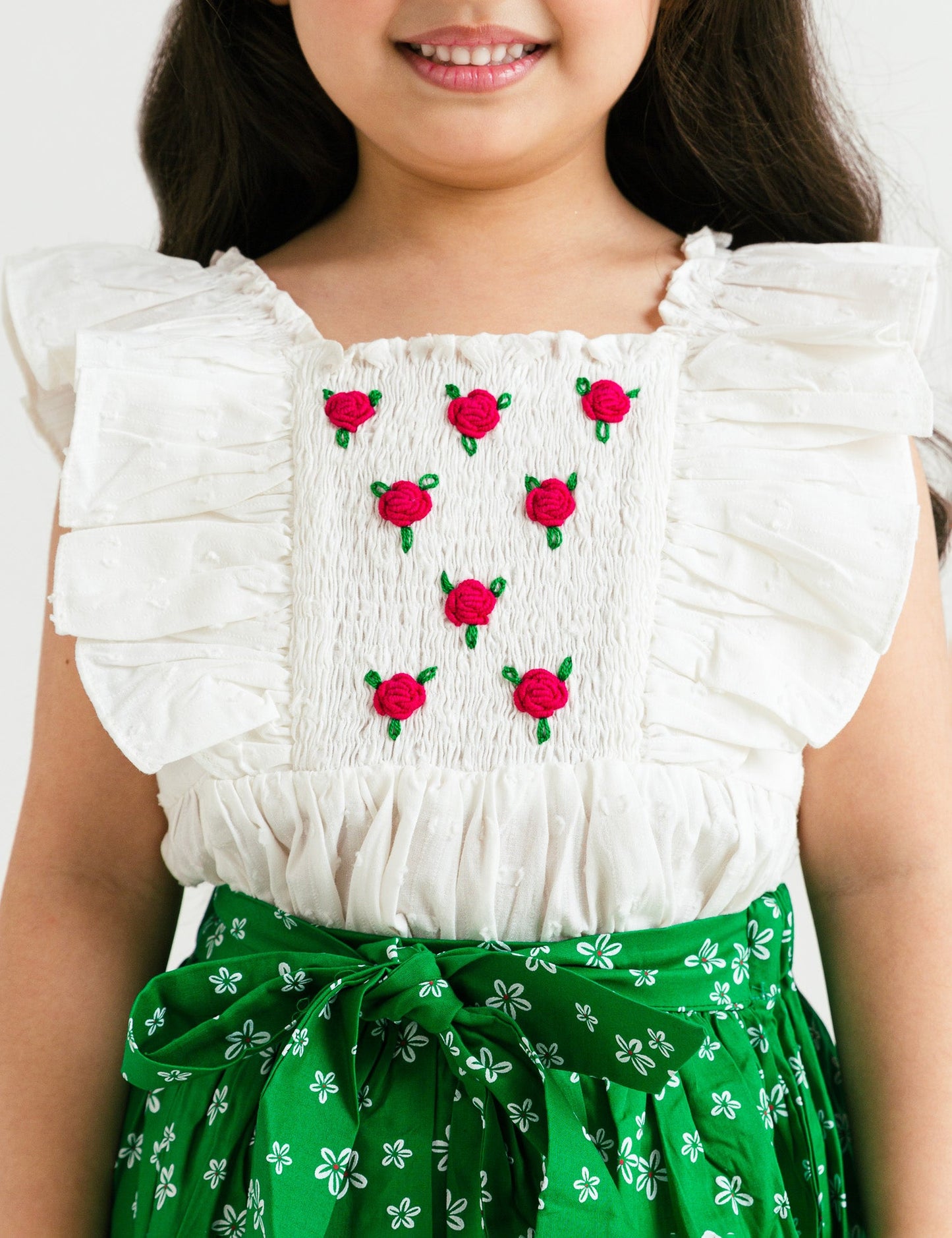 FLORAL HAND WORK TOP